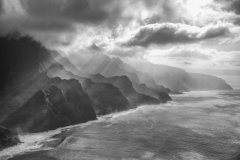 DAS-175 Napali Hawaii Coast Sunset B&W _30x20
