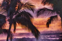 DAS-219B Tropical Orange Sunset and Palm Silhoutte 36x24
