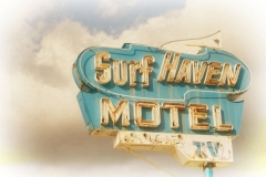 DAS-231B Vintage Surf Motel Sign Distressed 36x24
