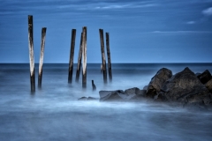 DAS-232 Twilight Blue Ocean Rocks And Pier 36x26