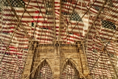 DAS-241B Brooklyn Bridge and USA Flags 36x24