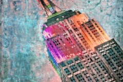 DAS-300 Distressed Rainbow Empire State Building 20x30